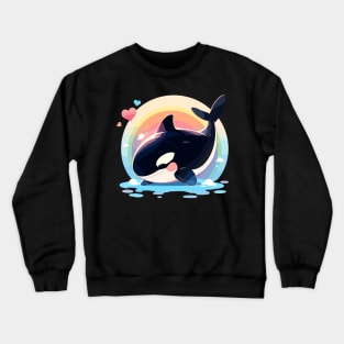 Kawaii - Rainbow Orca Crewneck Sweatshirt